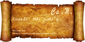 Csató Mátyás névjegykártya