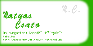 matyas csato business card